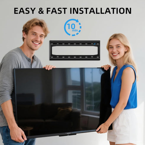 HOME VISION 26-65 Inch 400X400mm 99Lbs 16 Inch HV8401 TV Wall Mount Fixed for Most Flat/Curved TVs with Max VESA up