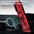 for iPhone 12 Mini Case with Slide Lens Cover, HD Screen Protector, Military Grade Drop Protection, Magnetic Rotated Ring Holder Kickstand Phone Case for iPhone 12 Mini (Red)