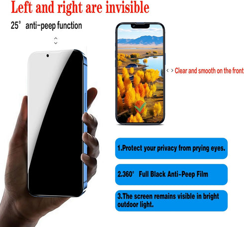 Slanku (3 Pack) Privacy Screen Protector for iPhone 13/iPhone 13 Pro, Anti-Spy, Full Coverage, Case Friendly
