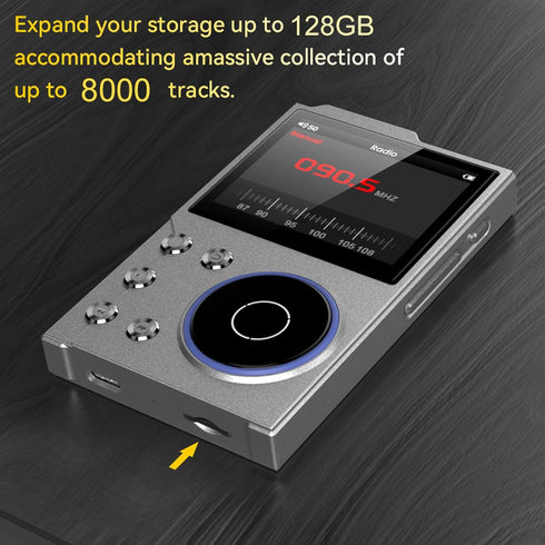 GOWENIC MP3 5.3 2.4in 128GB Player, Digital Music Player BT HiFi Sound with Color Screen, Lossless DSD FLAC HD HiFi