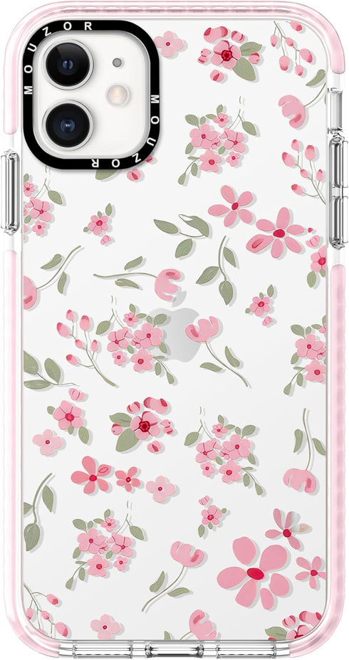 Mouzor Cute Flowers Phone Case Compatible with iPhone 11, Cherry Blossom Aesthetic Floral