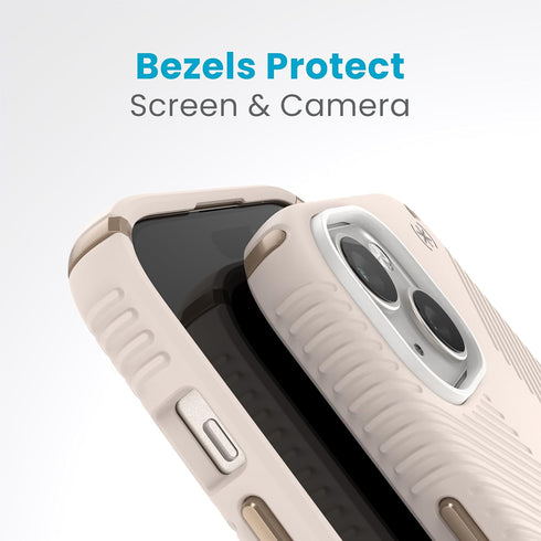 Speck Presidio2 15 6.1 inch 14 13 Grip iPhone Case - - Compatible with iPhone & - Bleached Bone/Heirloom Gold/Hazel