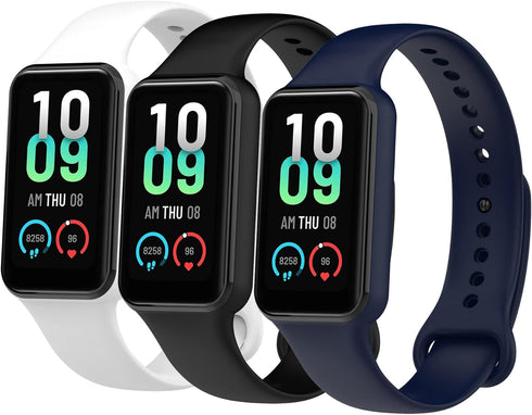 Soft Silicone Wristbands Compatible with Amazfit Band 7, Adjustable Color Sport Strap for Women Men