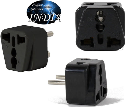 US to India Travel Adapter Plug, Universal to Asia Type E (C/F), M & D AC Power Plugs (Pack of 3)