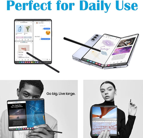 Galaxy Z Fold 5 S Pen Fold Edition for Samsung Galaxy Z Fold5 5G, Slim S Pen with Adaptors (Black)