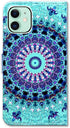 Green Mandala Design Case for iPhone 11, Flip Leather Wallet Cover with Credit Card Slot and Kickstand