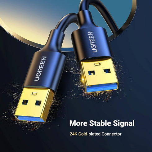 UGREEN 10 FT USB to USB 3.0 Cable, 5 Gbps Nylon Durable Male to Male, Compatible with Hard Drive, Camera, TV, and More