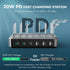 Charging Station for Multiple Devices - 75W 6 Port Charger with 3 PD 20W USB C Fast Charging Ports