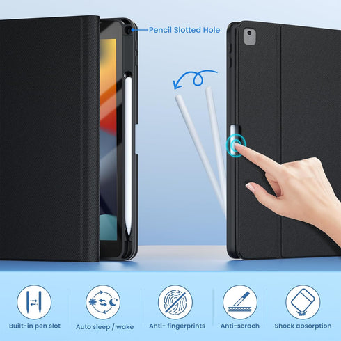Keyboard Case for iPad 9th/8th/7th Gen 10.2 inch, iPad Pro 10.5 Case with 7 Color Backlit Removable Keyboard