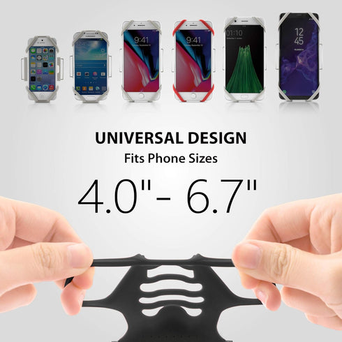 ?Bone? Run Tie Running Armband Phone Holder, Cell Phone Arm Band for iPhone & Samsung Galaxy (Combo Set/Black)