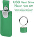 Microfiber Leather USB Flash Drive Case, Anti Lost Holder with Keychain, Small Portable Storage (1PC, Green)