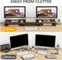 TAVR Dual Monitor Stand Riser, Extra Long Desktop Organizer for 2 Monitors, Max 48.2" Length, Rustic Brown