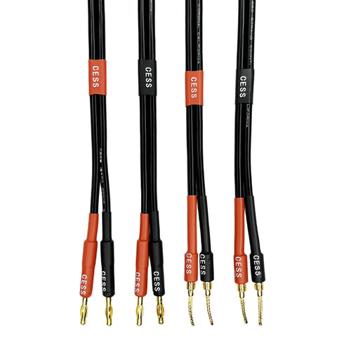CESS-277-6f Spring Clips Braided-Type Pin Banana Plug to Standard-Type 4mm Banana Plug Speaker Cable, 12 Gauge, 680
