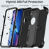 iPhone XR Case, Black, Heavy Duty Shockproof Drop Protection, Built-in Screen Protector, Belt Clip Holster, Rugged Cover