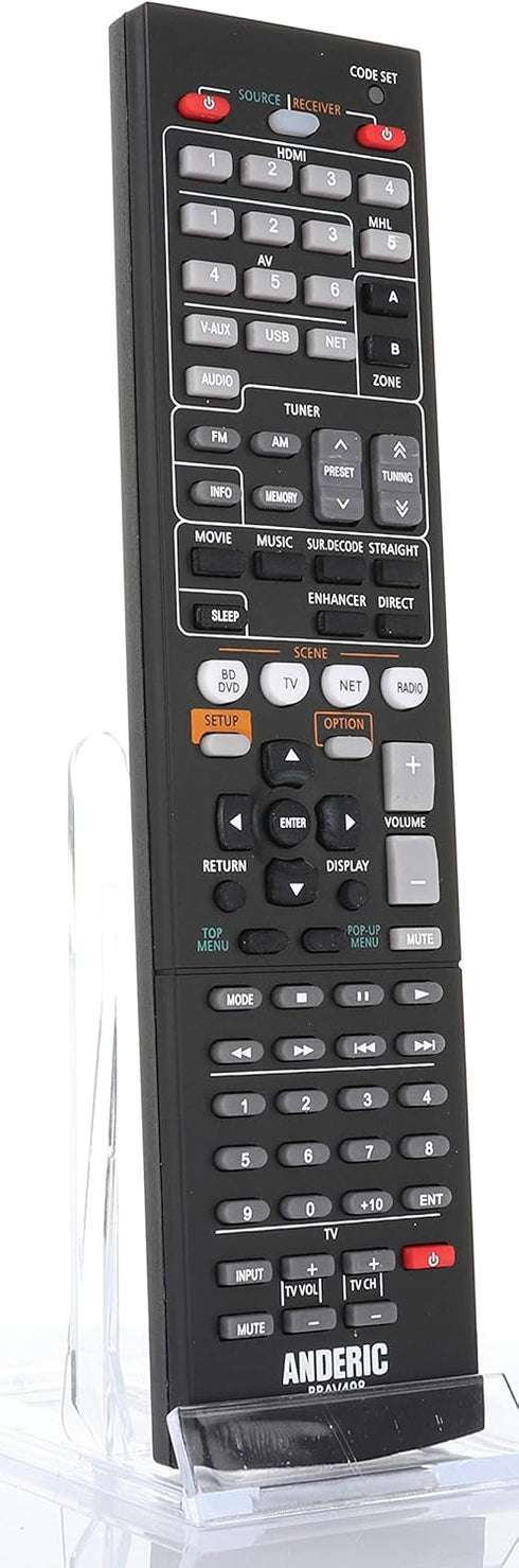 Anderic RRAV498 Replacement Remote for Yamaha Audio Receivers, RAV293, RAV331, RAV334, RAV336, RAV432, RAV434