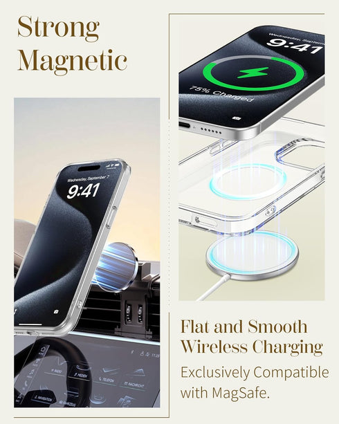 Loheckle 15 15 for iPhone Pro Max Case with Stand- Compatible with MagSafe Women Girls Cute Clear Girly Aesthetic