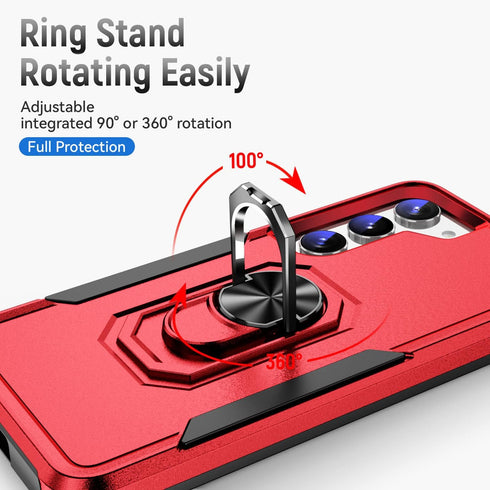 for Samsung Galaxy S23 Plus Case, Rugged Protective Military Grade Shockproof Case with Kickstand (Red)