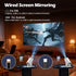 BESUS 4K 1080P 180 17-130" Mini projector, with wired screen sync portable projector rotation. screen video projector.