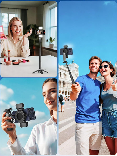 USKEYVISION 4 1 Recording(MPT-02) Magnetic Pocket Selfie Stick for iPhone with Light for MagSafe in Portable Pocket