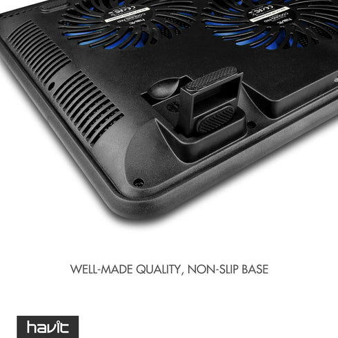 Havit HV-F2056 Laptop Cooler Cooling Pad for 15.6-17 Inch - Slim Portable USB Powered with 3 Fans