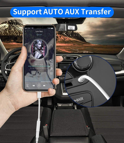 2 Pack Headphone Adapter Dongle to 3.5 mm Jack, Earphone Audio Aux Connector for iPhone 12/11/XS/X/8/7/SE/MAX