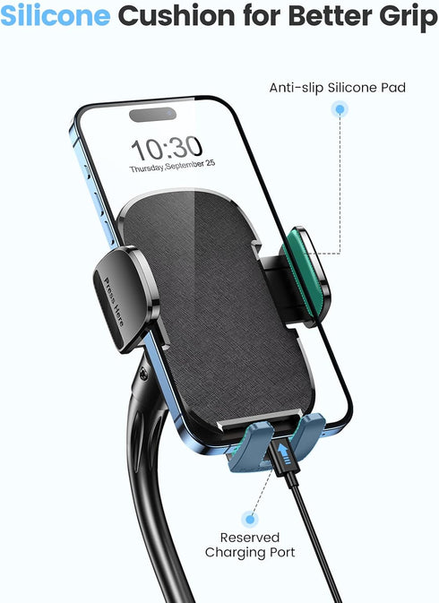 Zewwen 360 16 Max/15/14/13/12/11, S25/S24/S23/S22, 4-7 Car Phone Holder, Dual Rotate Gooseneck Cup Holder Phone Mount