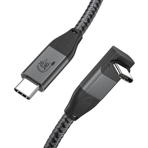 XAOSUN USB C to USB C Cable, 90 Degree USB C 3.2 Cable, 20Gbps Data Transfer, 4K Video Monitor Cable Right Angle, 240W