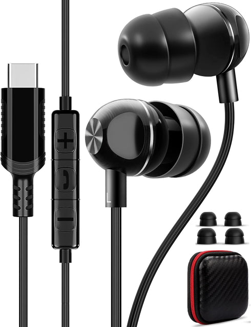 USB C Headphone for Samsung A53 S54 S22 S23 S21 S20 FE, Magnetic in-Ear Type C Earphone with Microphone, Stereo Noise