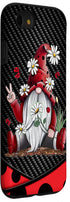 iPhone SE (2020) / 7 / 8 Red Gnome Christmas Case - Hippie Daisy Flowers and Ladybugs Design
