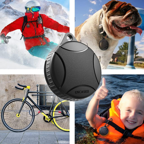 Encased Waterproof Airtag Case Compatible with Apple Airtag Keychain Holder, Black (2)