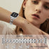 OULUCCI Stainless Steel Band for Apple Watch 38mm 40mm 41mm 42mm 44mm 45mm 46mm 49mm, Women D-Shape Sport Strap