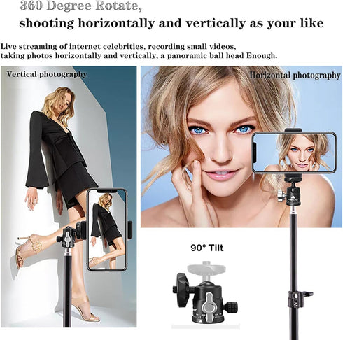 Mini Ball Head, 360° Rotatable Tripod Head with 1/4 3/8 Screw for DSLR Camera, Gopro, Smartphone Accessories