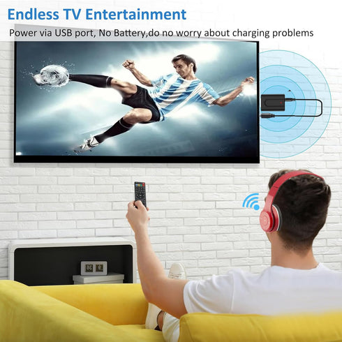 USB Bluetooth 5.0 Transmitter Receiver, 2-in-1 Mini Wireless Audio Adapter, 3.5mm Bluetooth AUX Adapter for TV, PC,