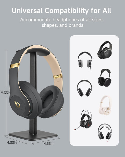 Headset PS5 PS4 Headsets Stand - Headphone Holder for Desk with Aluminum Hanger Compatible with All Over-Ear On-Ear