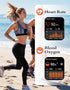 RUIMEN Smart Watches for Women Men, 1.8" Fitness Tracker with Heart Rate Monitor, Waterproof, 2 Bands, Milky White