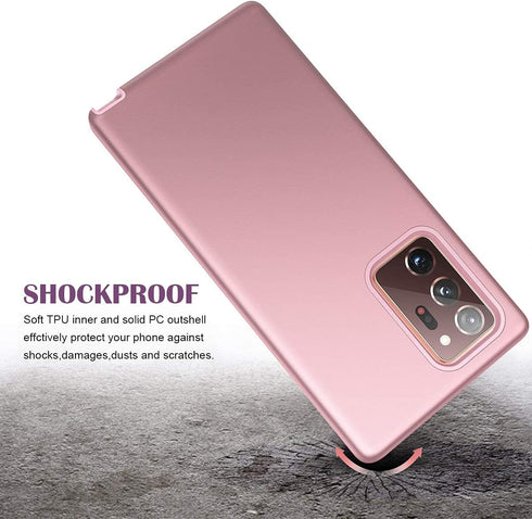 WeLoveCase Galaxy Note 20 Ultra Case, 3 in 1 Heavy Duty Protection, Shockproof TPU Bumper Cover, Rose Gold