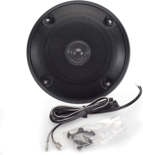 Magnadyne 4 Inch Black Dual Cone Audio Speakers w/Grills and Mount Screws