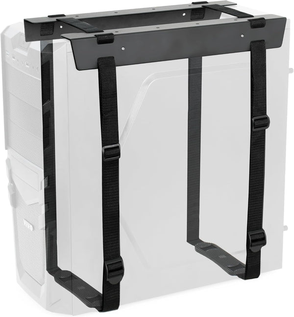 VIVO Under-Desk and Wall Mount PC Holder with Adjustable Strap and Steel Bracket, Black, MOUNT-PC02S