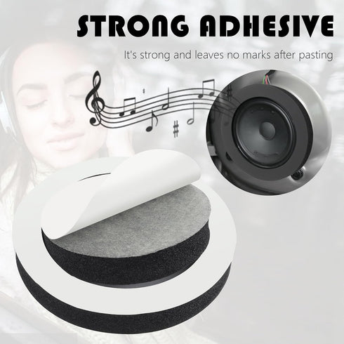 4PCS 6.5 Speaker Rings, Self Adhesive Foam for Enhancing Stereo Sound, High Resilience Speaker Baffles