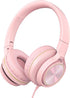 LORELEI S9 Wired Headphones with Microphone for School, On-Ear Kids Headphones for Girls Boys, Folding Lightweight