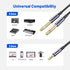 MOSWAG 3.5mm TRS to Double 6.35mm TS Mono Y-Cable, 6.6FT Splitter Cable Compatible with Phone, iPod, Laptop
