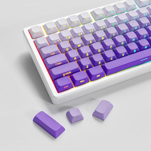 Side Printed Keycap Set, Gradient 136 Key Double Shot Shine Through Custom Keycaps for OEM Cherry MX Mechanical
