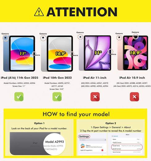 INFILAND A16 11-inch 11th 10th 10.9 Inch 360 Case for iPad Generation, iPad Generation Case for Kids, Girls, Rotating