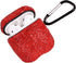 Sparkly Diamond Case for AirPods with Keychain, Shockproof Rhinestone Cover for Charging Case 1 & 2 (Red C1)