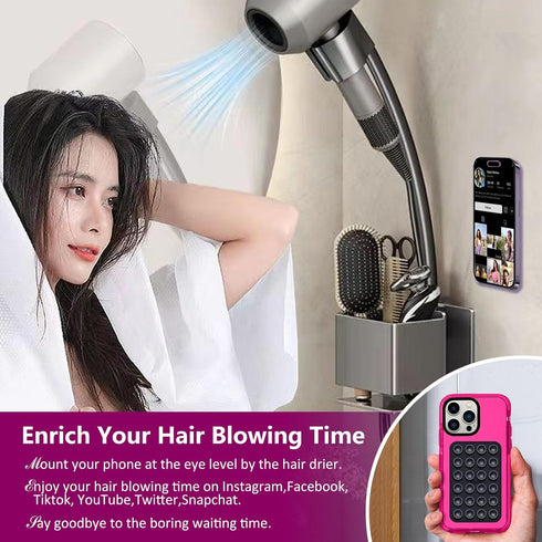 PKYAA Silicone Suction Phone Case Mount, Hands-Free Mirror Shower Phone Holder for Selfies, Tiktok Videos (Translucent)