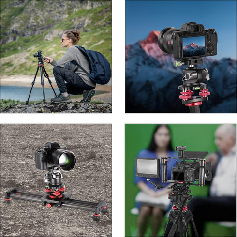 NEEWER Tripod Head Leveling Base Camera Leveler, Aircraft Grade Aluminum Alloy, 3 Axis Tri Wheel Head