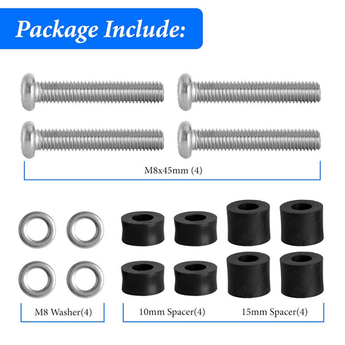 Belleone Wall Mounting Screws Bolts for Samsung TV - M8 x 45mm with 25mm Long Spacers