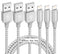 Apple MFi Certified iPhone Charger 3 Pack - 10 ft Nylon Braided Fast Charging Cable for iPhone 13, 12, 11 Pro Max, and