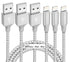 Apple MFi Certified iPhone Charger 3 Pack - 10 ft Nylon Braided Fast Charging Cable for iPhone 13, 12, 11 Pro Max, and
