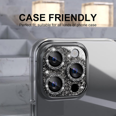 Choiche Compatible iPhone 16 Pro/iPhone 16 Pro Max Camera Lens Protector, Bling Cover with 9H Tempered Glass